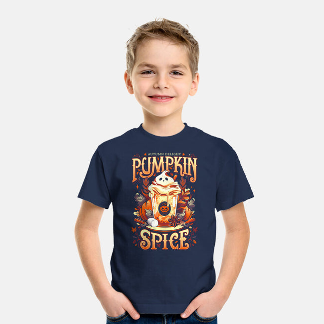 Ghostly Pumpkin Spice-youth basic tee-Snouleaf