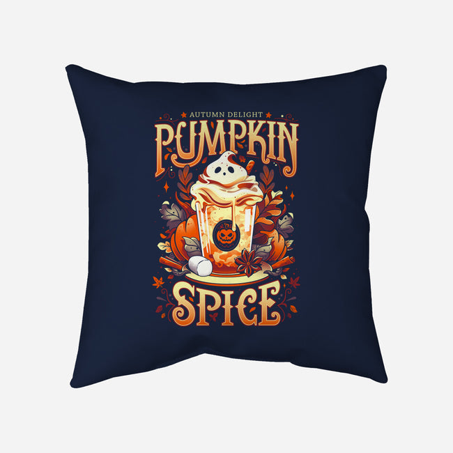 Ghostly Pumpkin Spice-none removable cover throw pillow-Snouleaf