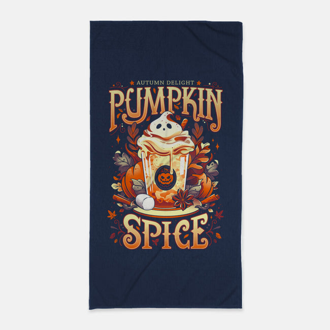 Ghostly Pumpkin Spice-none beach towel-Snouleaf
