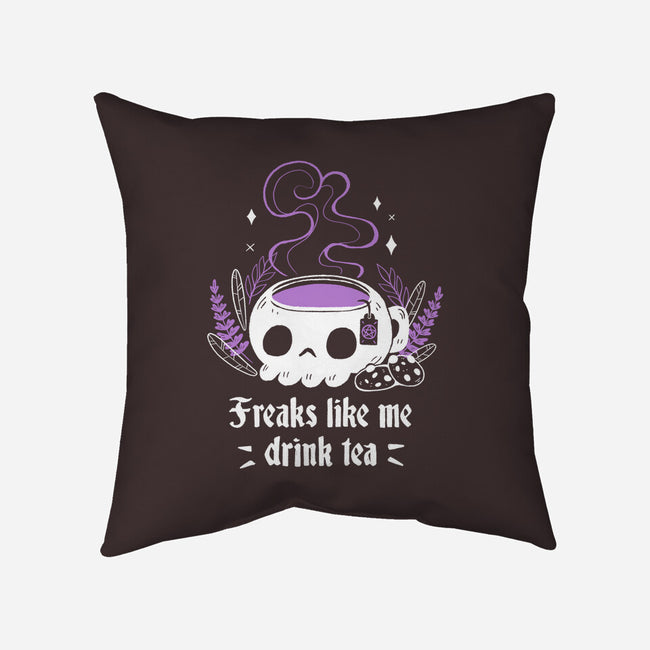 Freaks Drink Tea-none removable cover w insert throw pillow-xMorfina