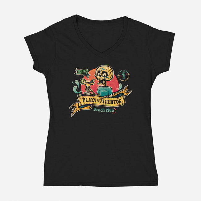Playa De Los Muertos-womens v-neck tee-teesgeex