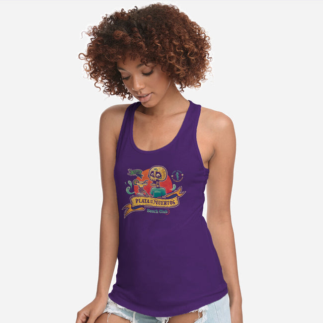 Playa De Los Muertos-womens racerback tank-teesgeex