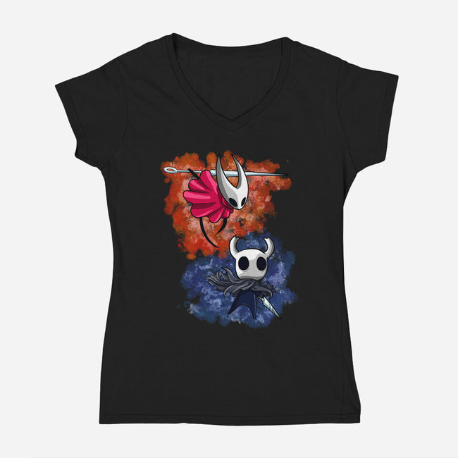 Friend Or Enemy-womens v-neck tee-nickzzarto