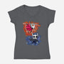 Friend Or Enemy-womens v-neck tee-nickzzarto