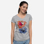 Friend Or Enemy-womens v-neck tee-nickzzarto