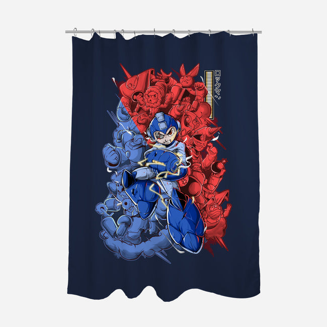 Blue Bomber-none polyester shower curtain-Guilherme magno de oliveira