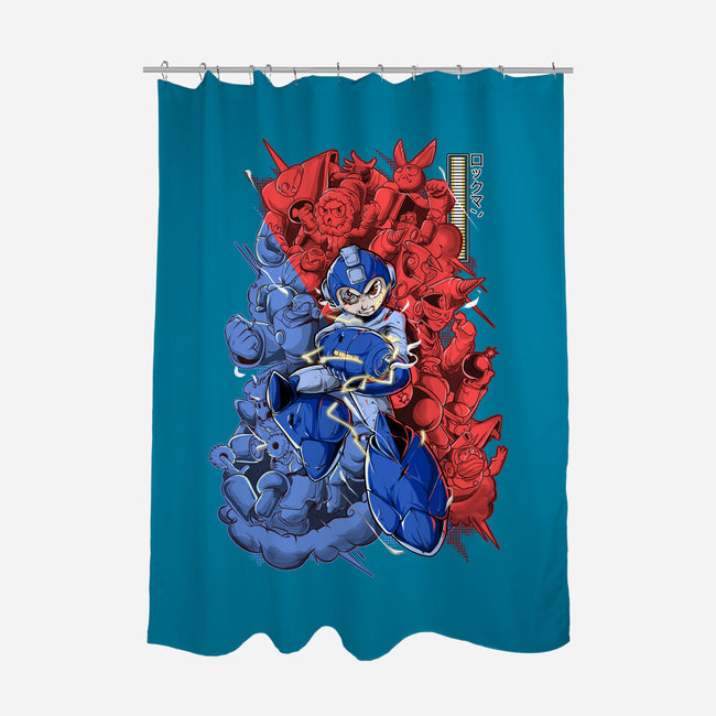 Blue Bomber-none polyester shower curtain-Guilherme magno de oliveira