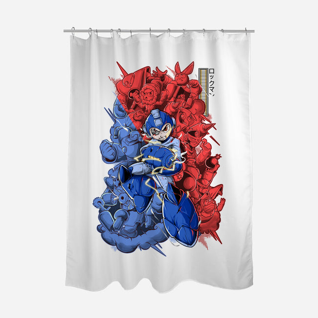 Blue Bomber-none polyester shower curtain-Guilherme magno de oliveira