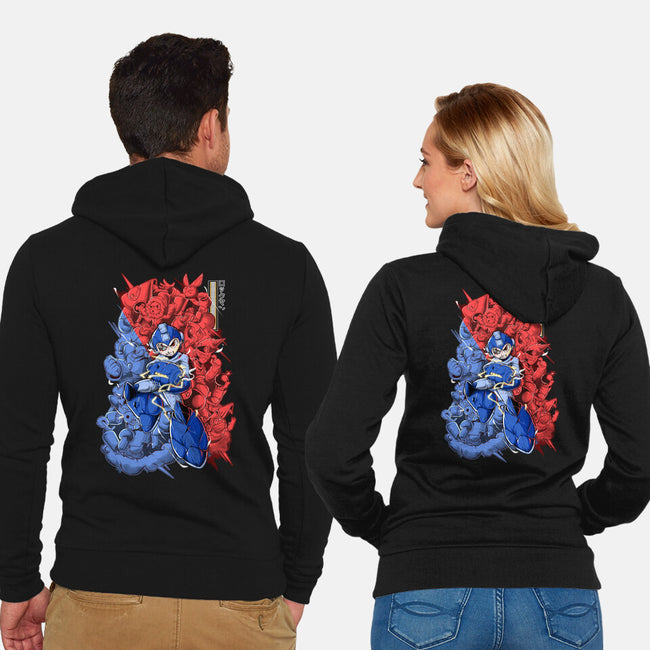 Blue Bomber-unisex zip-up sweatshirt-Guilherme magno de oliveira