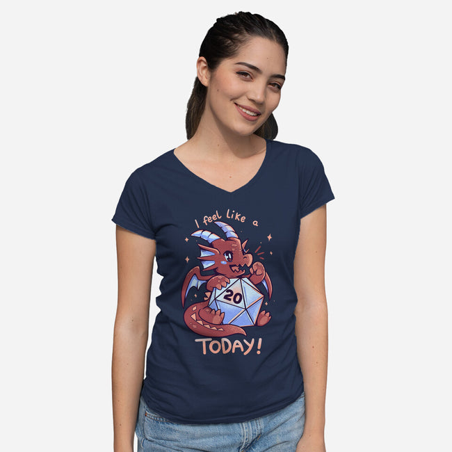 Rolled A 20 Today-womens v-neck tee-TechraNova