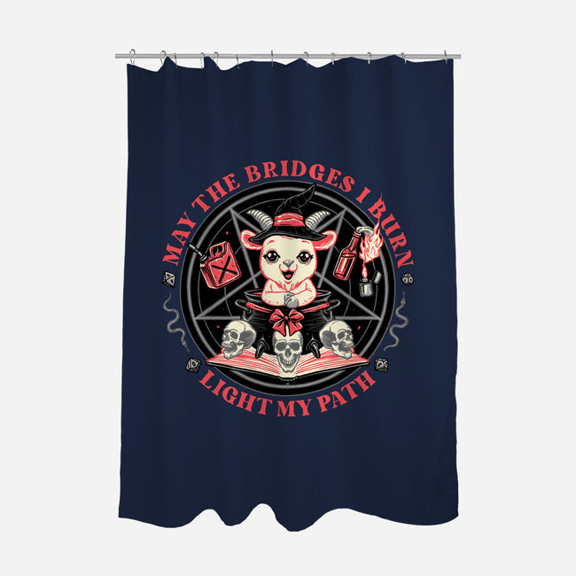 Burn Bridges-none polyester shower curtain-momma_gorilla