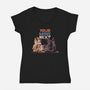 The Chess Cat King-womens v-neck tee-tobefonseca
