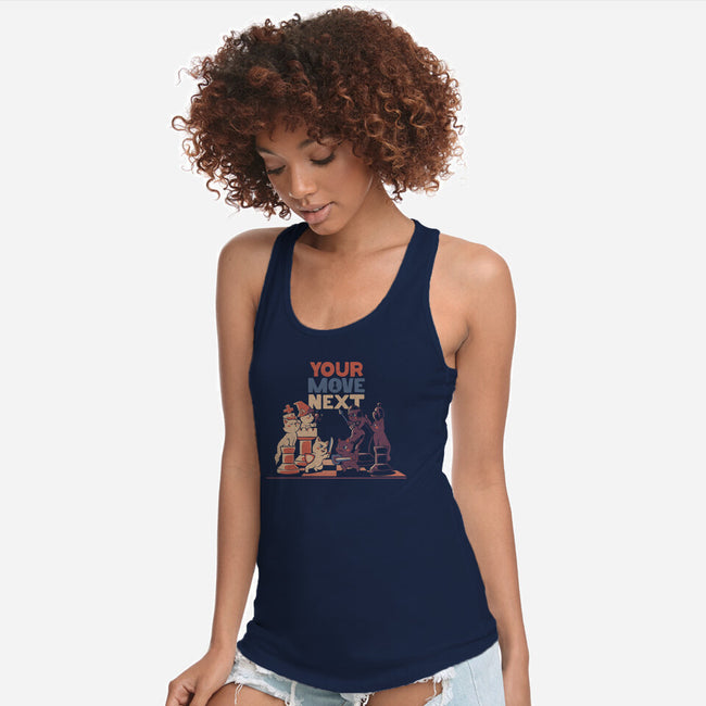 The Chess Cat King-womens racerback tank-tobefonseca