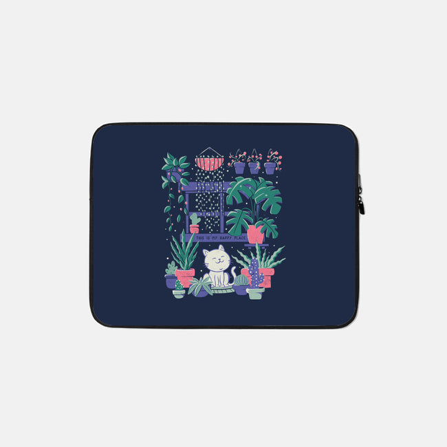 Happy Place-none zippered laptop sleeve-eduely