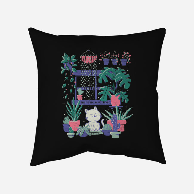 Happy Place-none removable cover w insert throw pillow-eduely