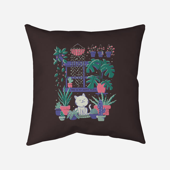 Happy Place-none removable cover w insert throw pillow-eduely