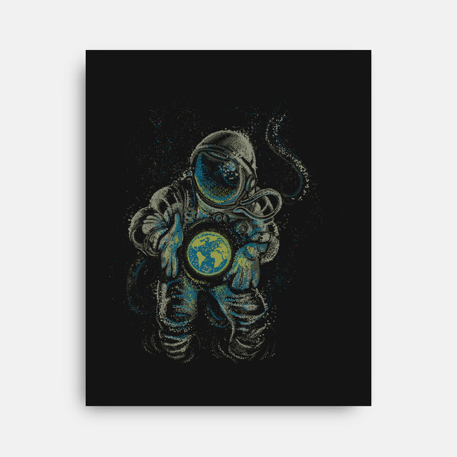 Astronaut Love Earth-none stretched canvas-tobefonseca