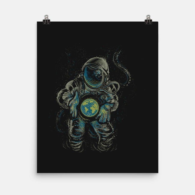 Astronaut Love Earth-none matte poster-tobefonseca