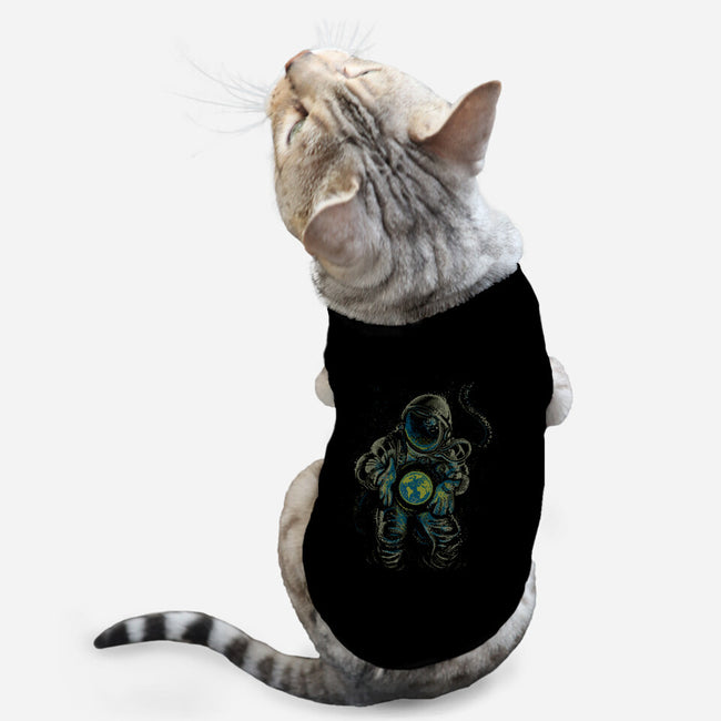 Astronaut Love Earth-cat basic pet tank-tobefonseca