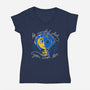 Careful Wish-womens v-neck tee-Plastic Dino