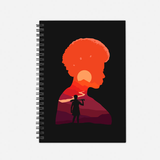 The Woman Sunset-none dot grid notebook-marsdkart
