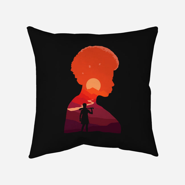The Woman Sunset-none removable cover throw pillow-marsdkart