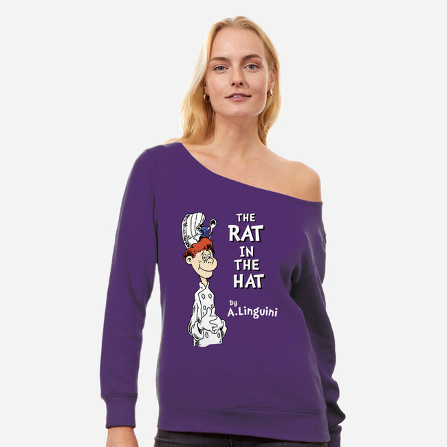 The Rat In The Hat-womens off shoulder sweatshirt-Nemons