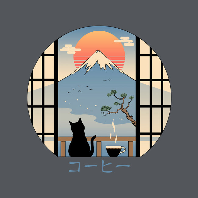 Coffee Cat In Mt. Fuji-unisex crew neck sweatshirt-vp021
