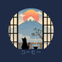 Coffee Cat In Mt. Fuji-none fleece blanket-vp021