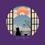 Coffee Cat In Mt. Fuji-none removable cover w insert throw pillow-vp021