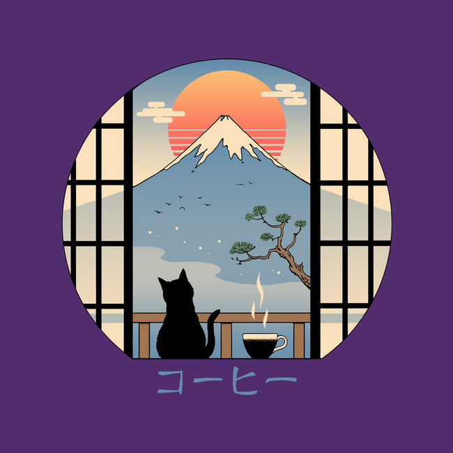 Coffee Cat In Mt. Fuji-none indoor rug-vp021
