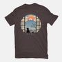 Coffee Cat In Mt. Fuji-womens basic tee-vp021