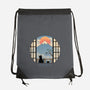 Coffee Cat In Mt. Fuji-none drawstring bag-vp021