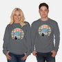 Coffee Cat In Mt. Fuji-unisex crew neck sweatshirt-vp021
