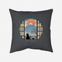 Coffee Cat In Mt. Fuji-none removable cover w insert throw pillow-vp021