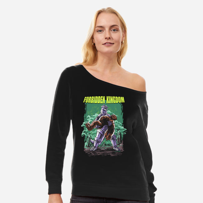 Forbidden Kingdom-womens off shoulder sweatshirt-zascanauta