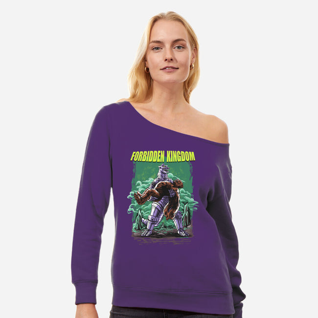 Forbidden Kingdom-womens off shoulder sweatshirt-zascanauta