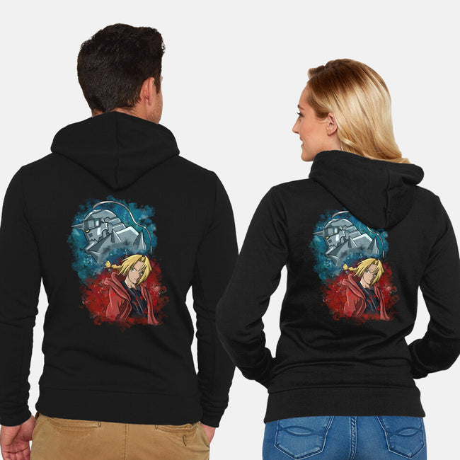 Elric Brothers Ready To Fight-unisex zip-up sweatshirt-nickzzarto