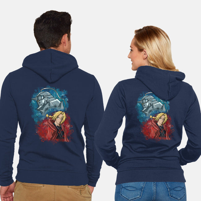 Elric Brothers Ready To Fight-unisex zip-up sweatshirt-nickzzarto