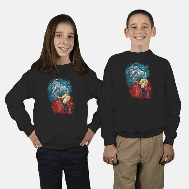 Elric Brothers Ready To Fight-youth crew neck sweatshirt-nickzzarto
