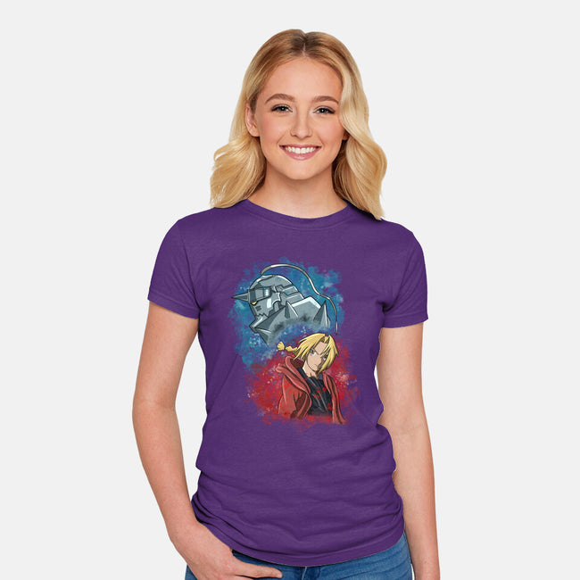 Elric Brothers Ready To Fight-womens fitted tee-nickzzarto