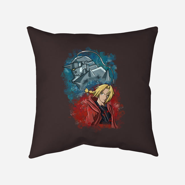 Elric Brothers Ready To Fight-none removable cover w insert throw pillow-nickzzarto