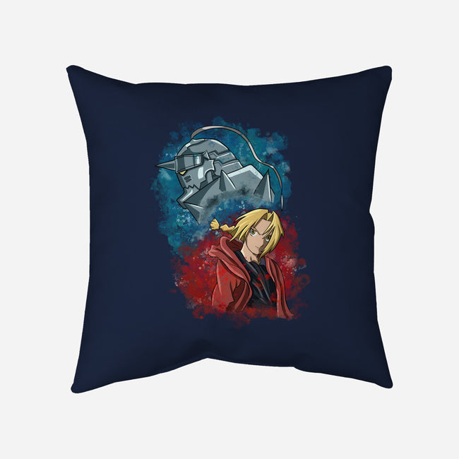 Elric Brothers Ready To Fight-none removable cover w insert throw pillow-nickzzarto
