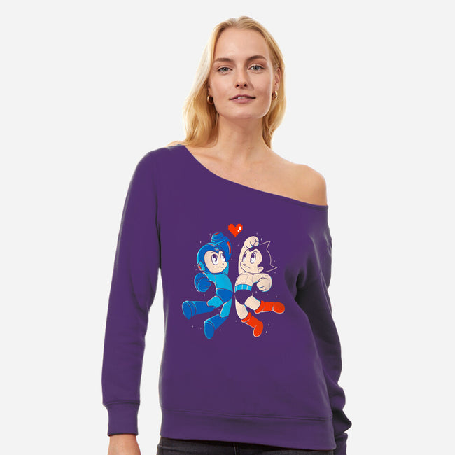 Mega Astro-womens off shoulder sweatshirt-Douglasstencil