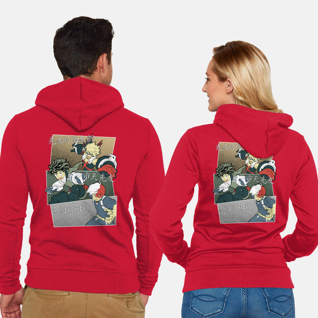 Hero Team-unisex zip-up sweatshirt-Astrobot Invention