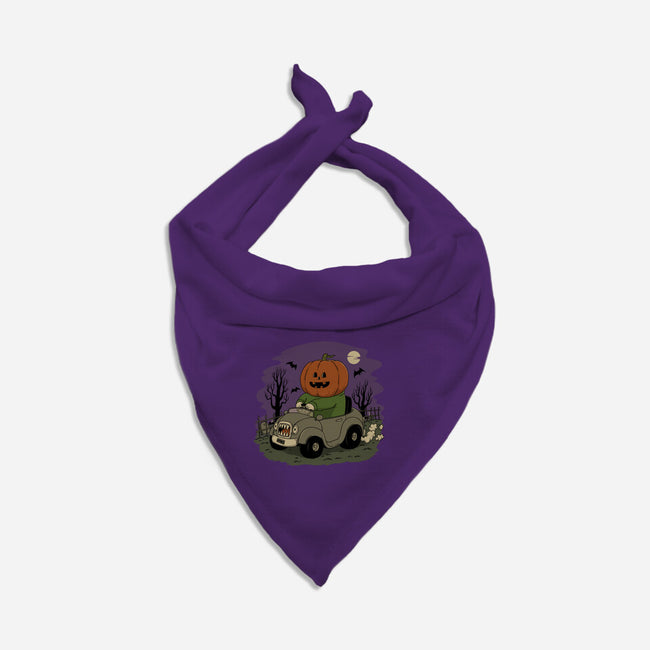 Spooky Night Ride-cat bandana pet collar-pigboom