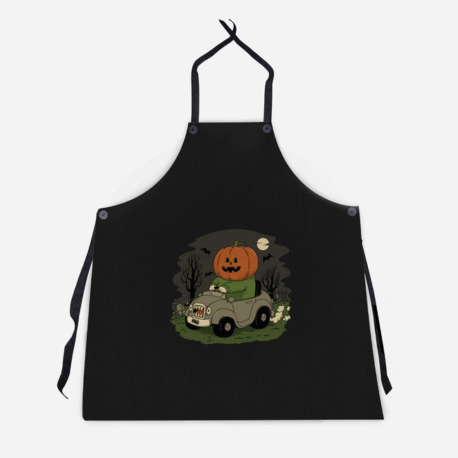 Spooky Night Ride-unisex kitchen apron-pigboom