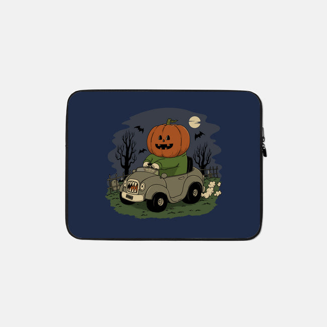 Spooky Night Ride-none zippered laptop sleeve-pigboom
