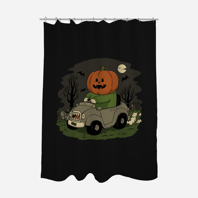 Spooky Night Ride-none polyester shower curtain-pigboom