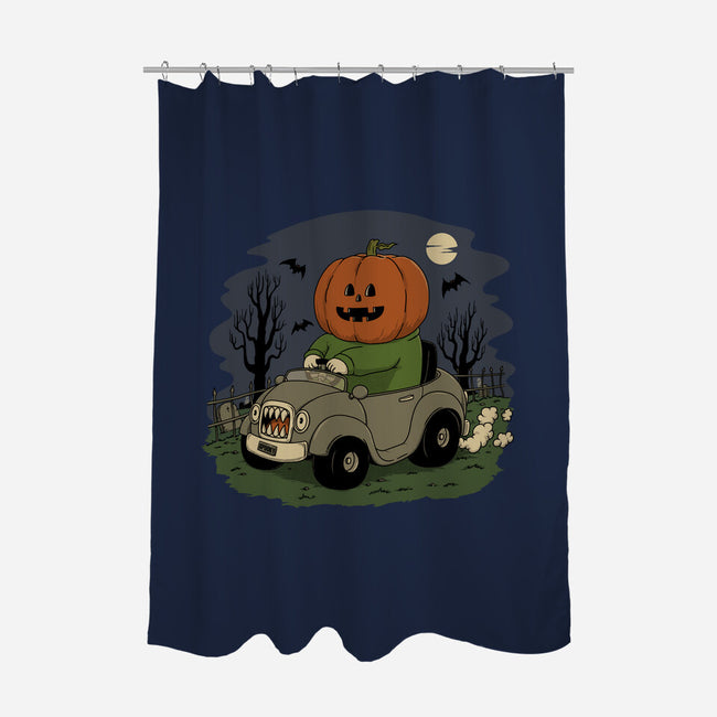 Spooky Night Ride-none polyester shower curtain-pigboom